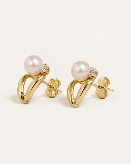 Caravanas de Oro 18 kilates | Perlas de Cultivo