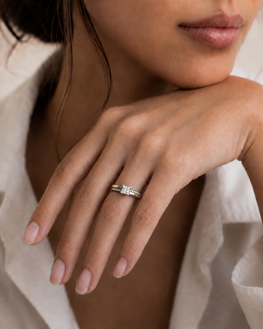 Anillo de Plata y Oro | Circonias