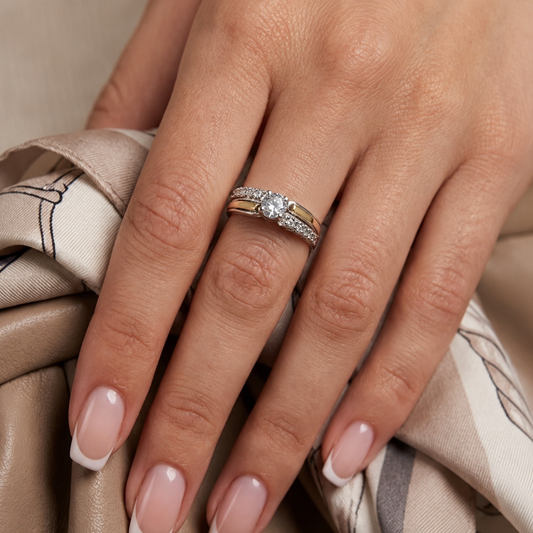 Anillo de Plata y Oro | Circonias