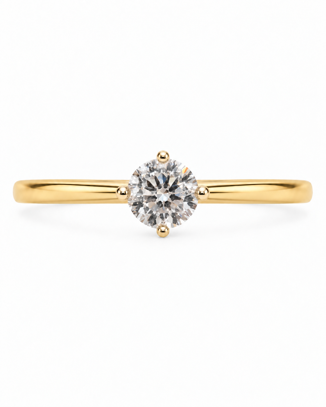 Anillo De Oro 9 Kilates | Solitario engarce de 4 puntas