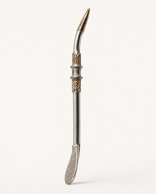 Bombilla de plata | Diseño y boca en oro