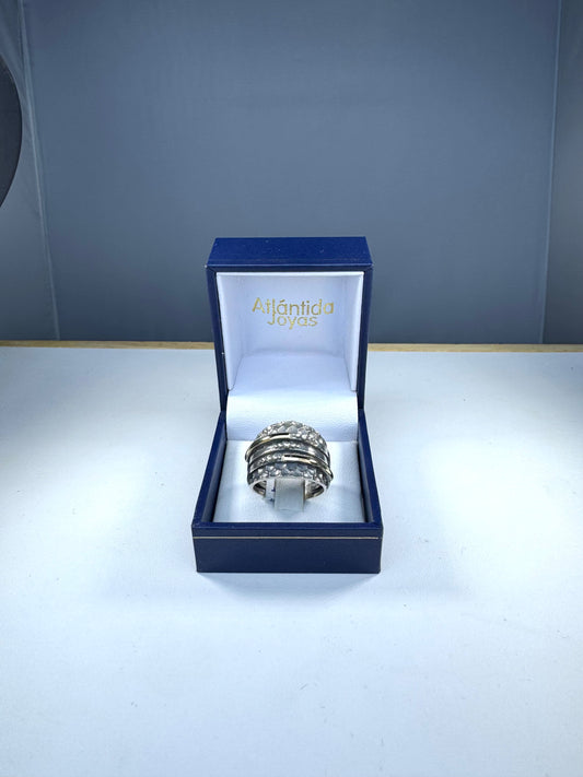 Anillo de Plata y Oro | Plata Martillada