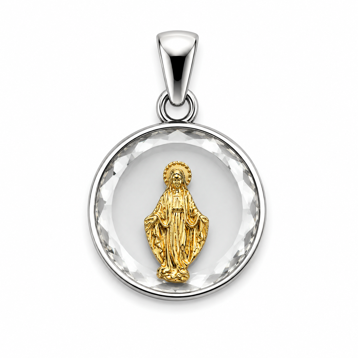 Dije De Plata Y Oro | Virgen Milagrosa