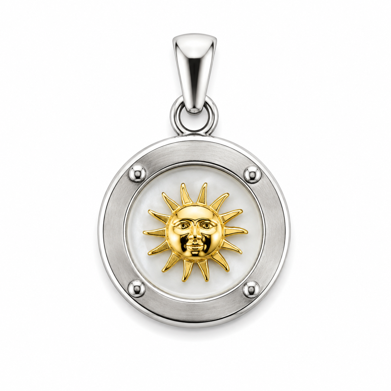 Dije De Plata Y Oro | Sol en Oro