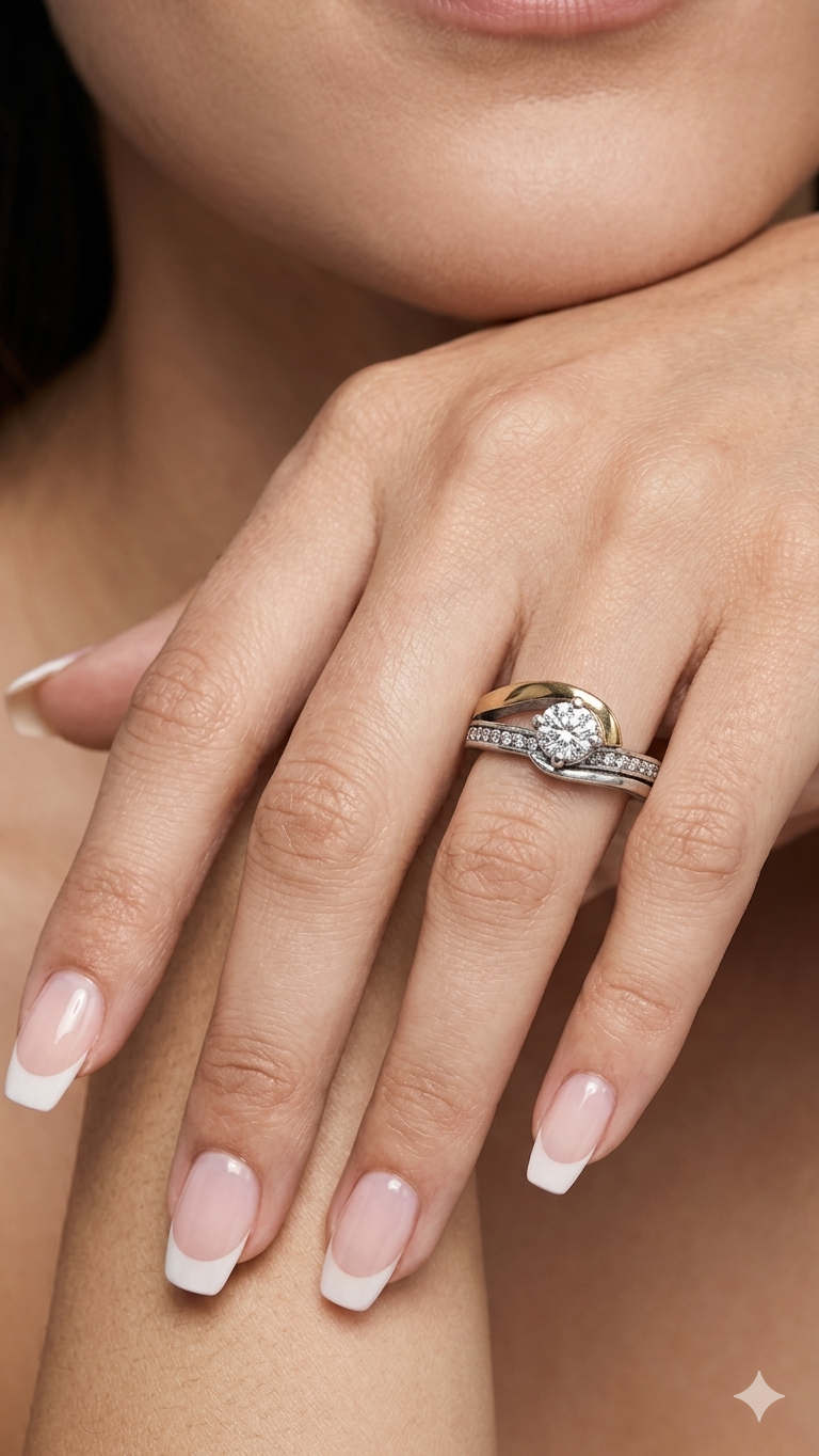 Anillo De Plata Y Oro | Circonias