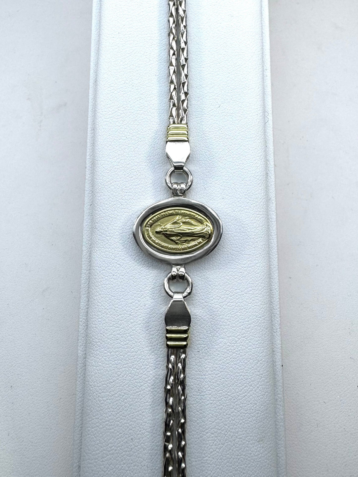 Pulsera de Plata y Oro | Virgen Milagrosa