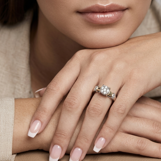 Anillo De Plata Y Oro | Circonia