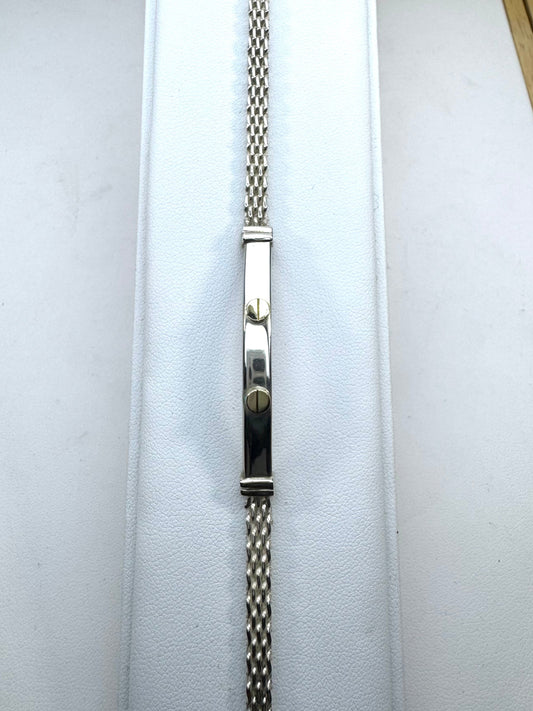 Pulsera de Plata y Oro | Tornillos Estilo Cartier