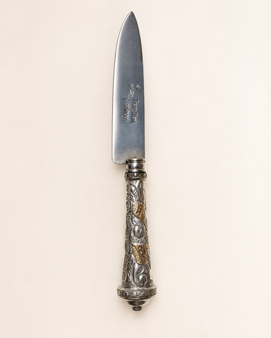 Cuchillo criollo de plata y oro | Hoja franz wenk solingen