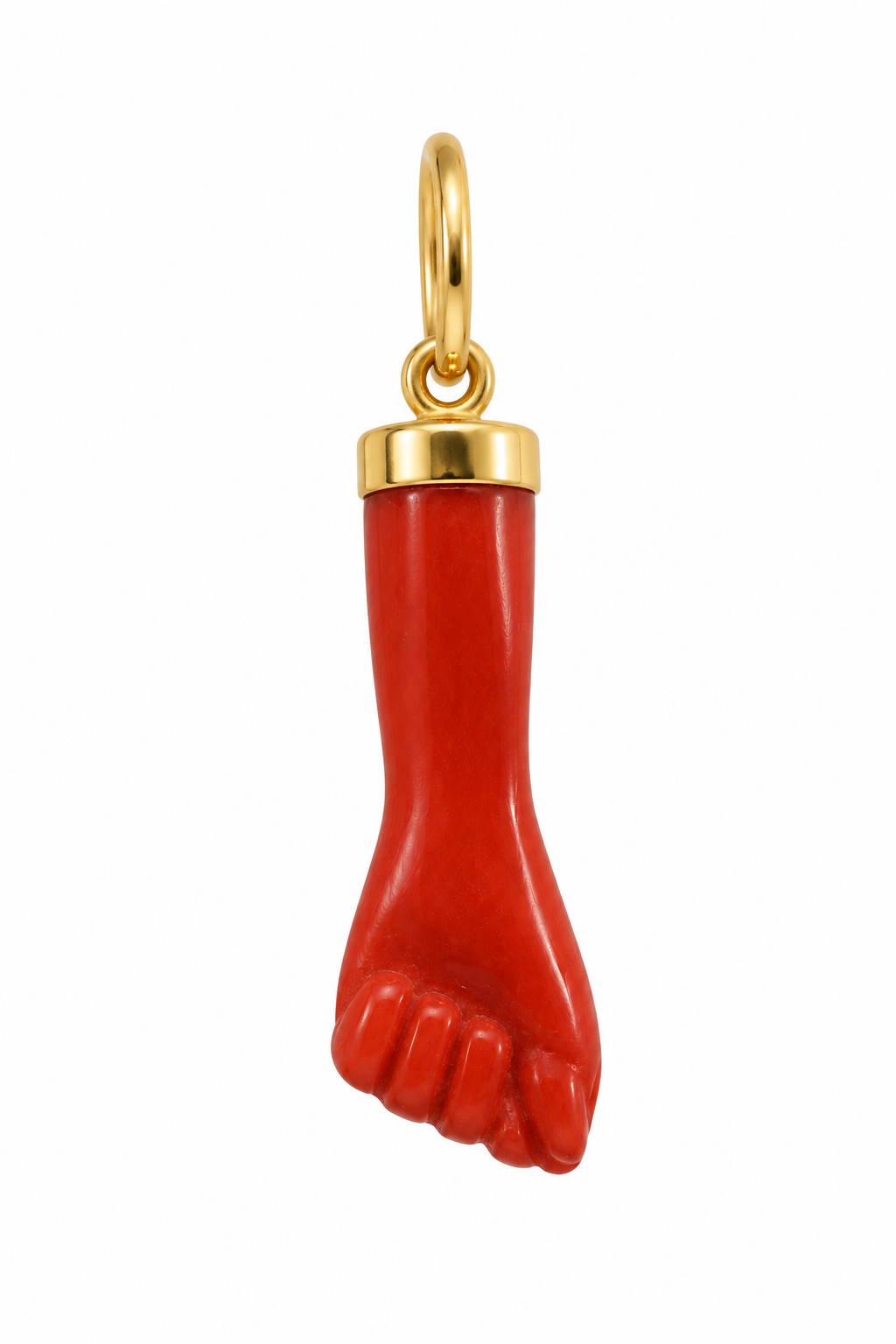 Mano de Coral y Oro 18 Kilates | 15,6 x 4 mm