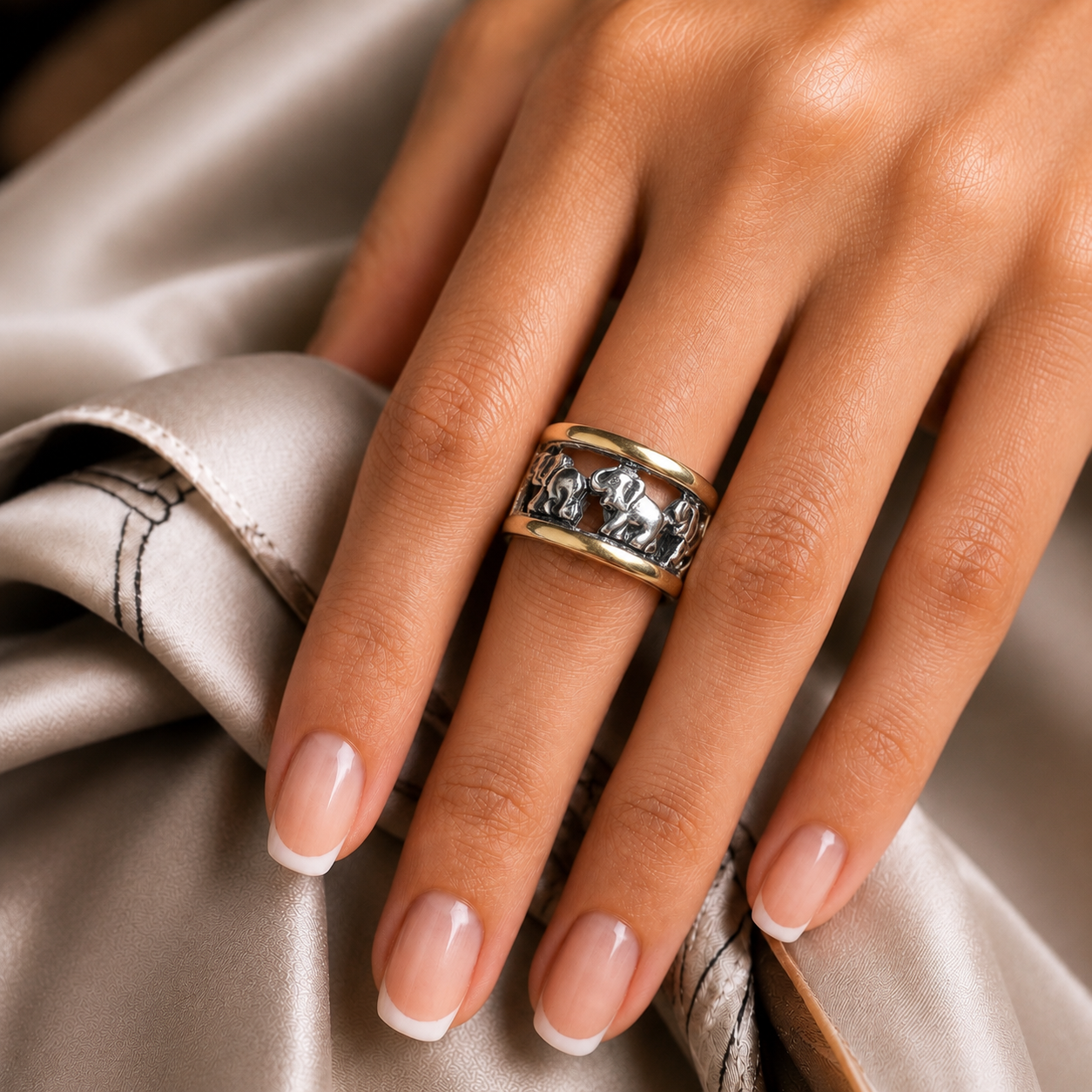 Anillo de Plata y Oro | Elefantes