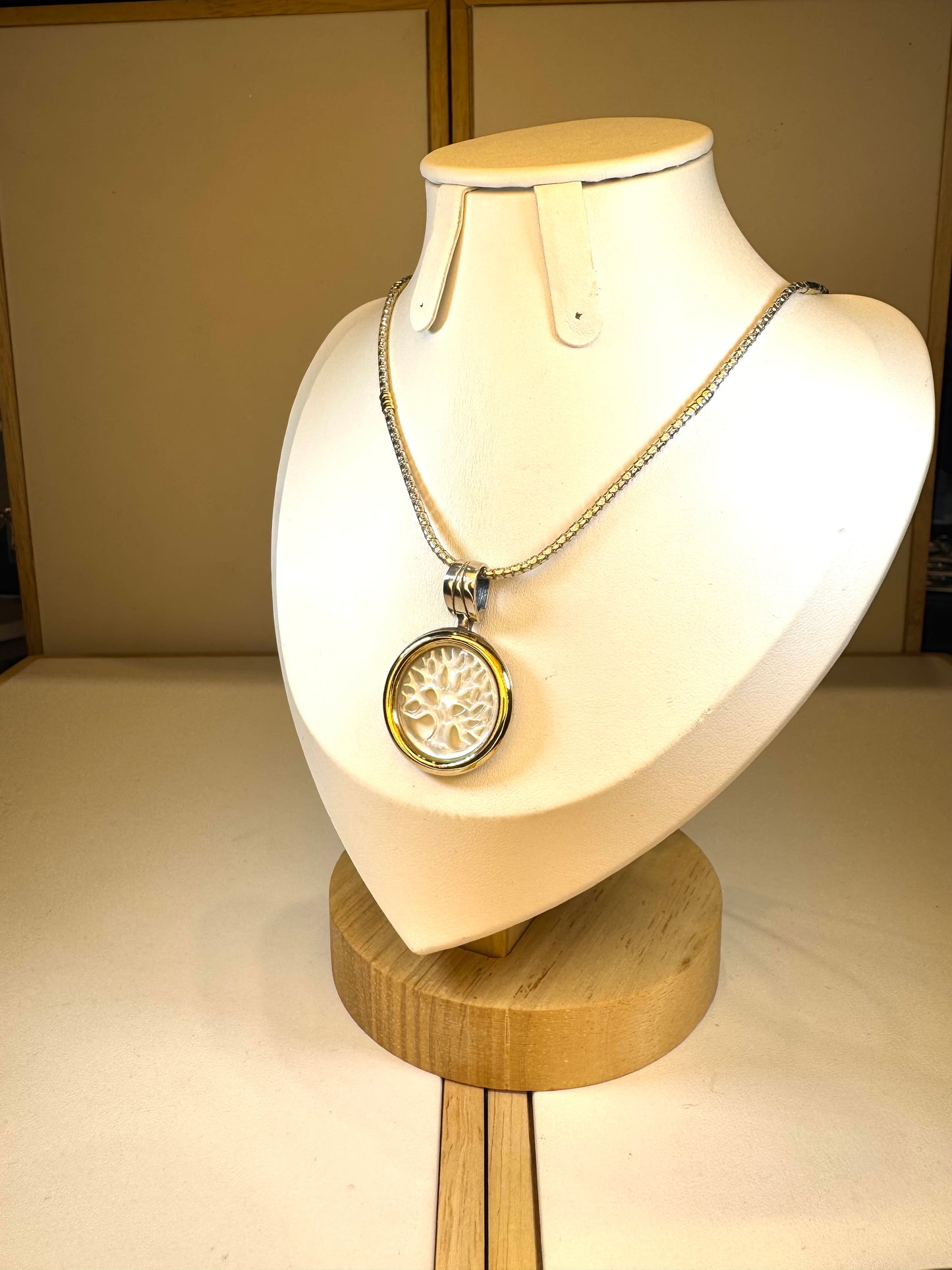 Conjunto De Plata Y Oro | Árbol De La Vida En Nácar