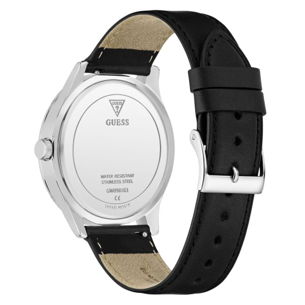 Reloj GUESS | Full Black | Correa de cuero | Correa de goma de regalo