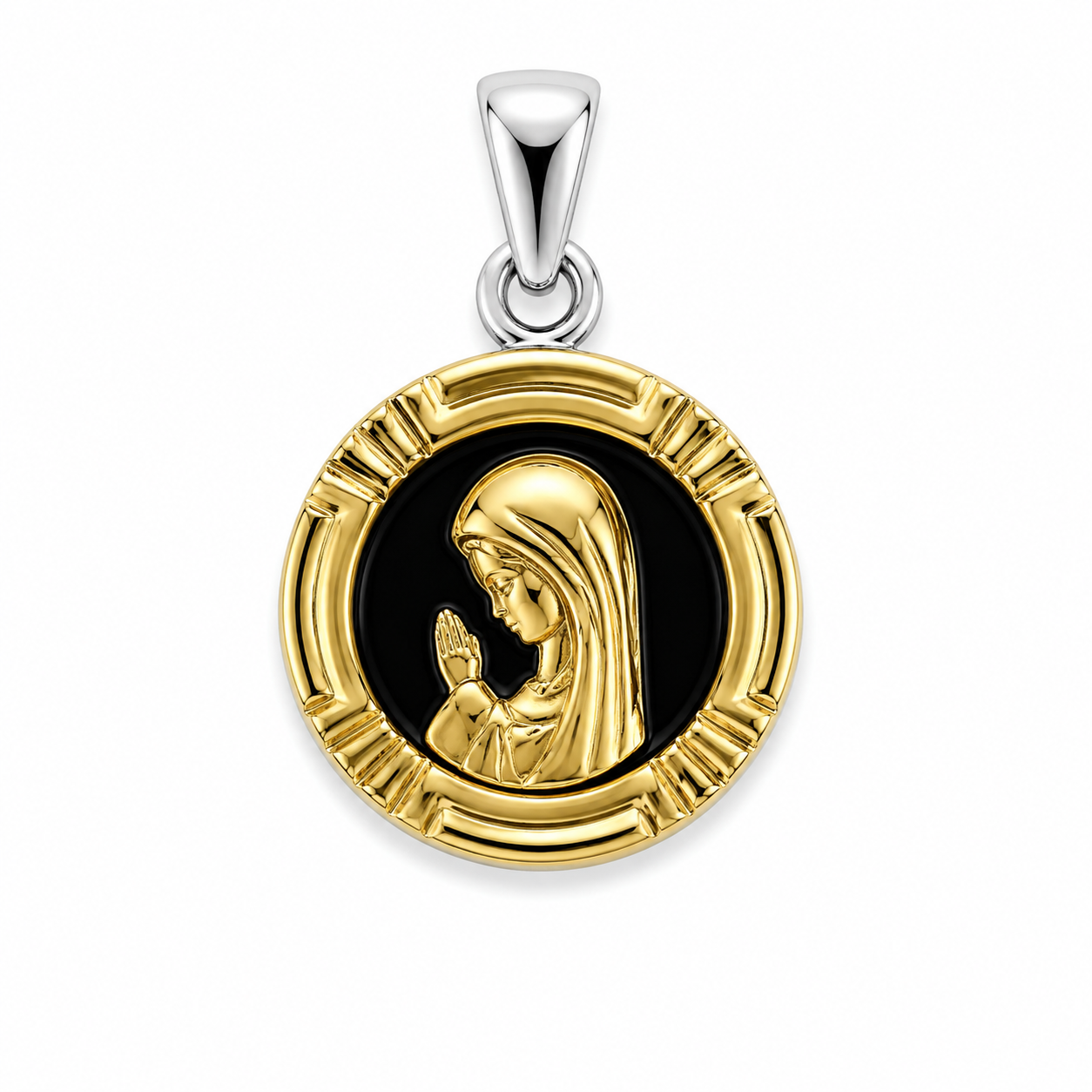 Dije De Plata Y Oro | Virgen Niña