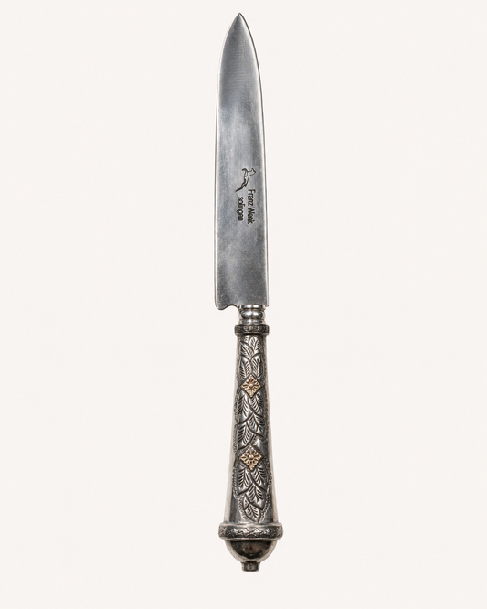 Cuchillo criollo de plata y oro| Hoja SOLINGEN GUAZUBIRÁ