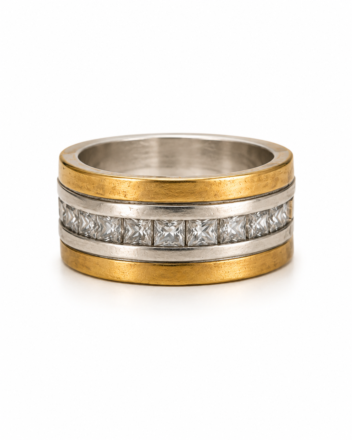 Anillo De plata y oro | Circonias