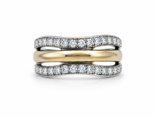 Anillo de Plata y Oro | Circonias