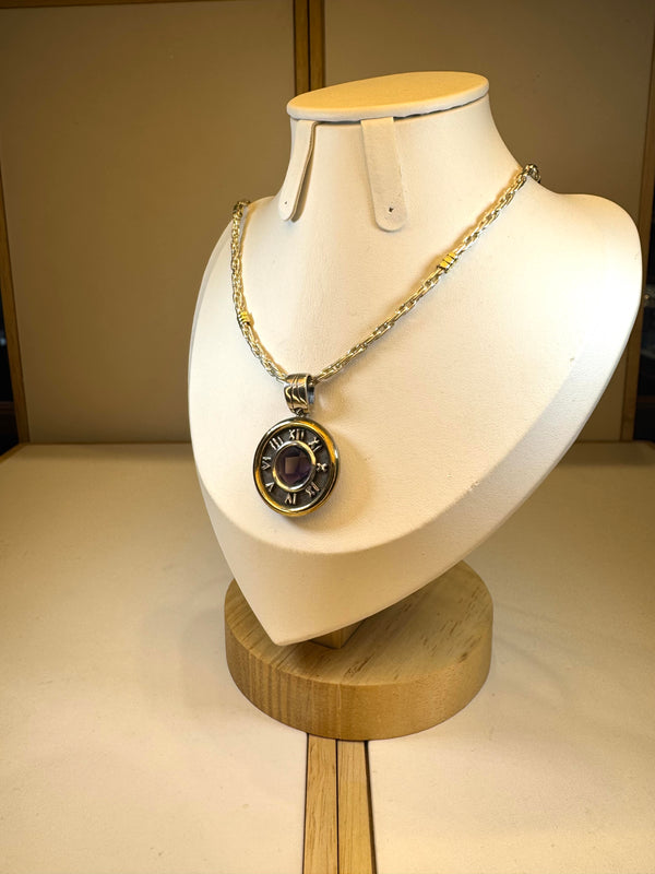 Conjunto De Plata Y Oro | Cristal De Roca Color Amatista