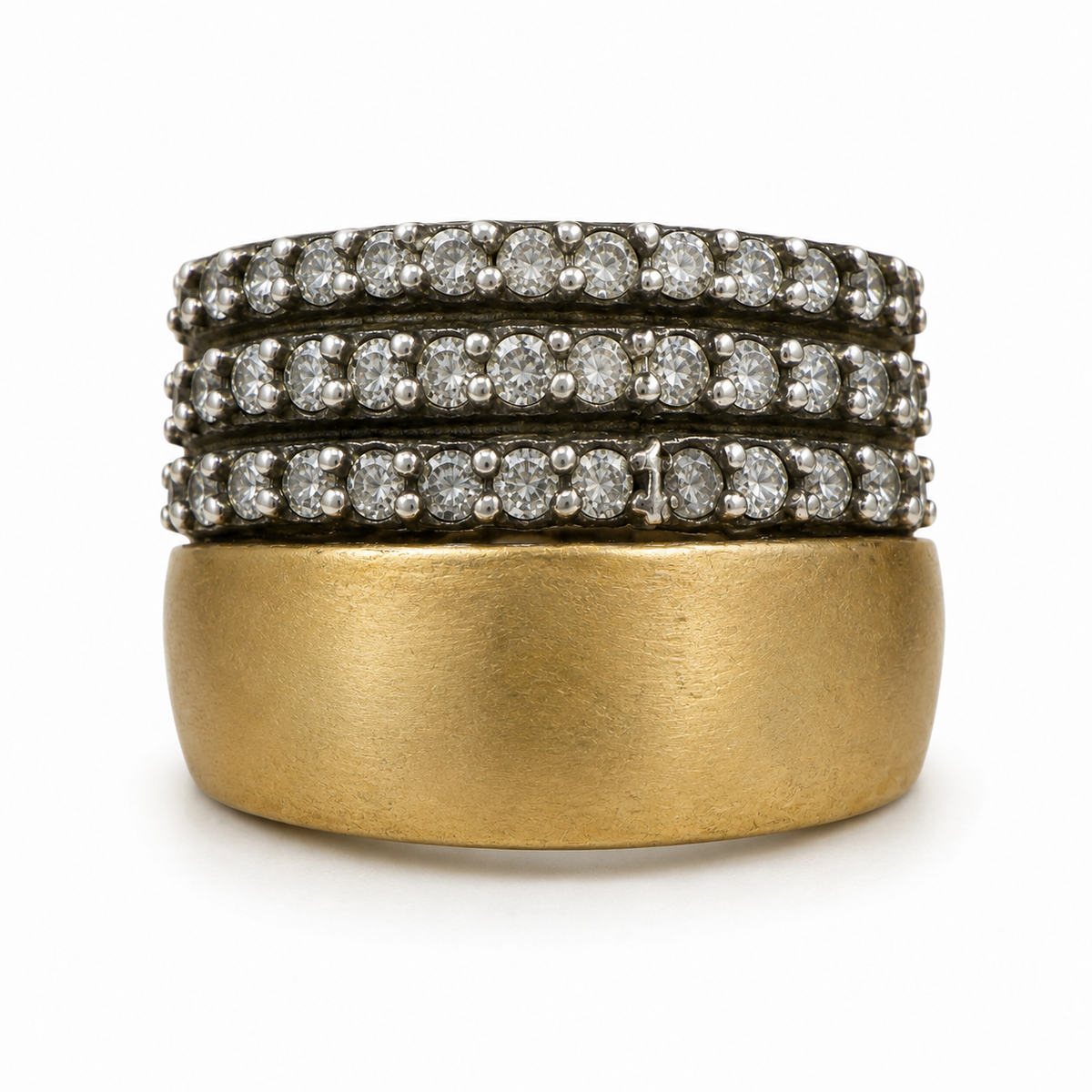 Anillo De plata y oro | Circonias