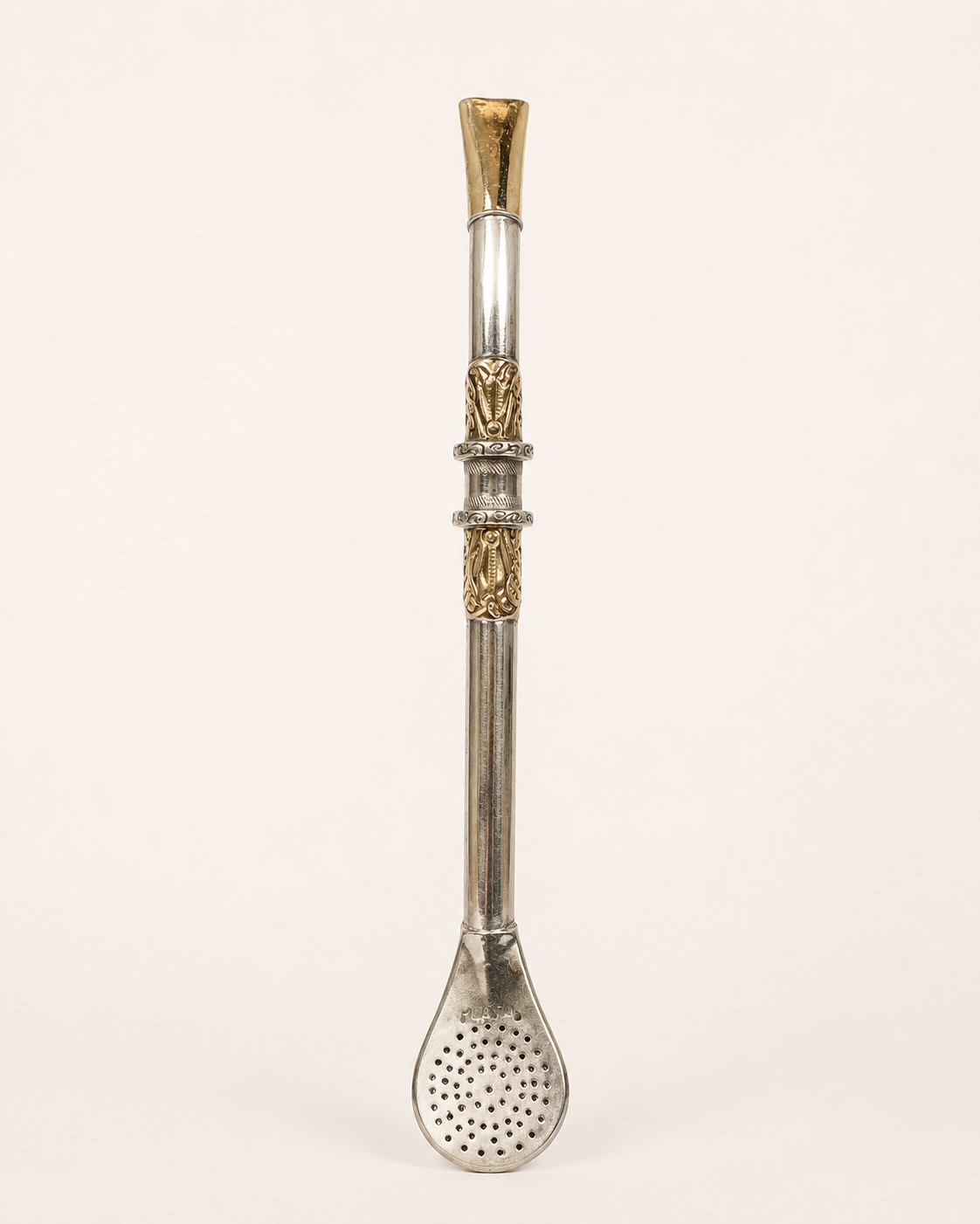 Bombilla de plata | Diseño y boca en oro