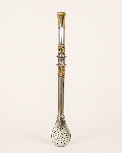 Bombilla de plata | Diseño y boca en oro