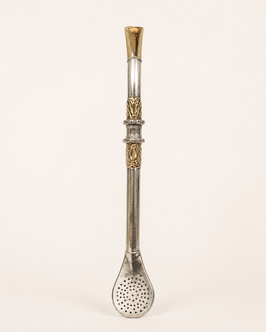 Bombilla de plata | Diseño y boca en oro