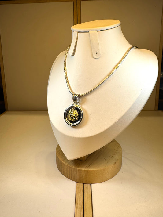 Conjunto De Plata Y Oro | Ónix y Sol de oro