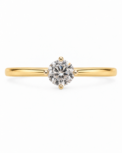 Anillo De Oro 9 Kilates | Solitario engarce de 4 puntas