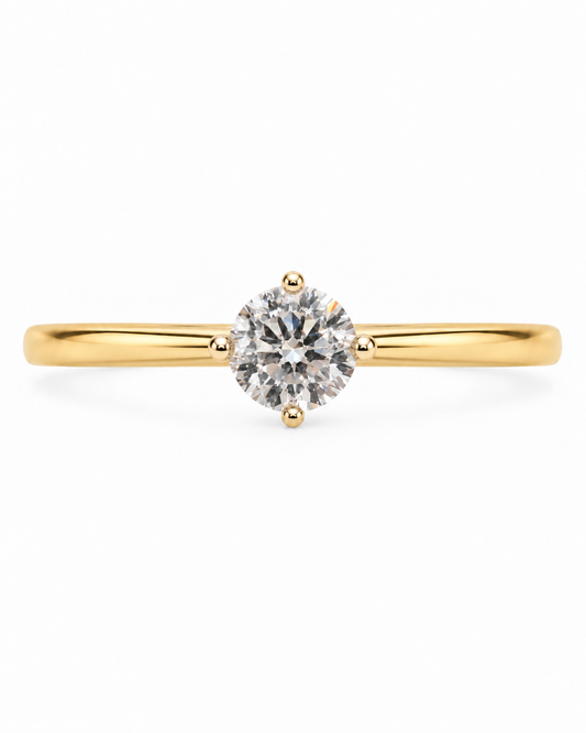 Anillo De Oro 9 Kilates | Solitario engarce de 4 puntas
