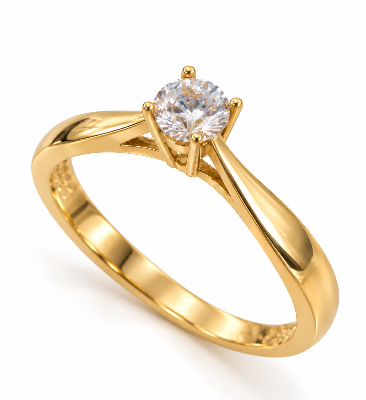 Anillo De Oro 9 Kilates | Solitario Cuerpo Cuchillo