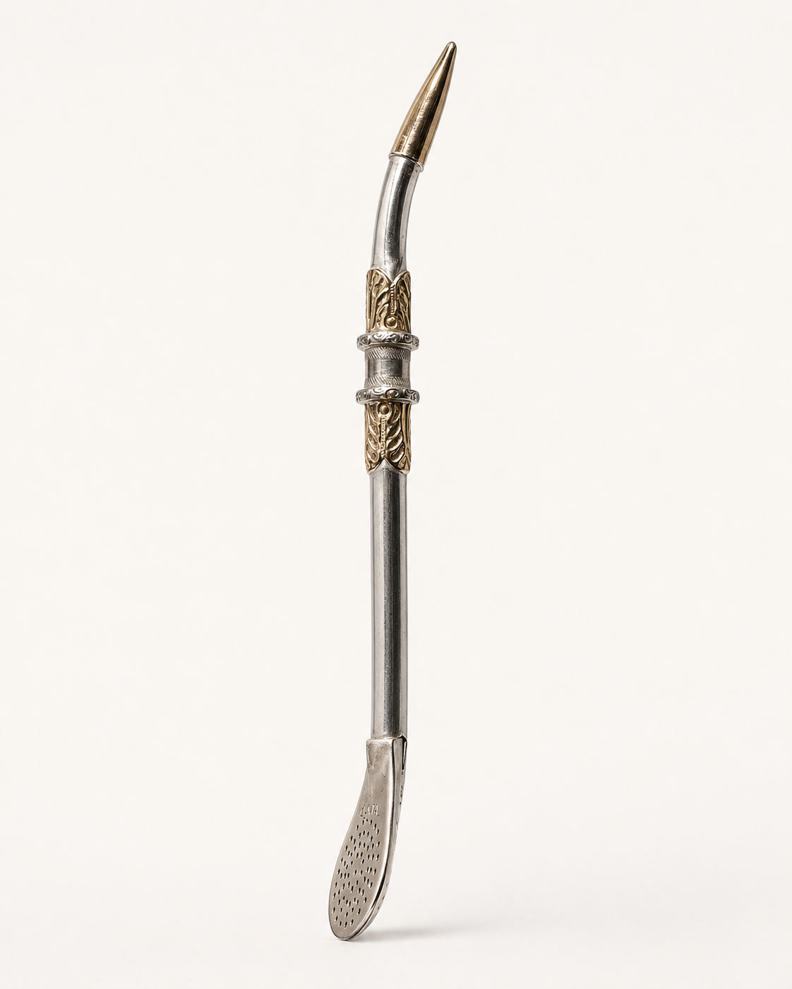 Bombilla de plata | Diseño y boca en oro