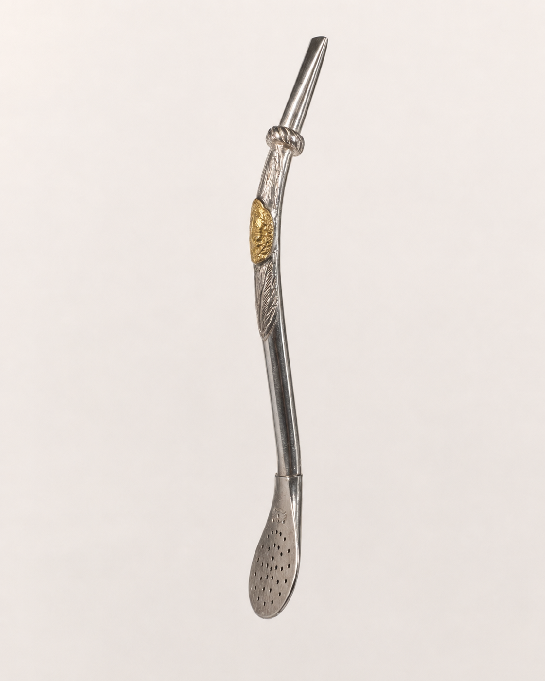 Bombilla de plata | escudo uruguayo de Oro