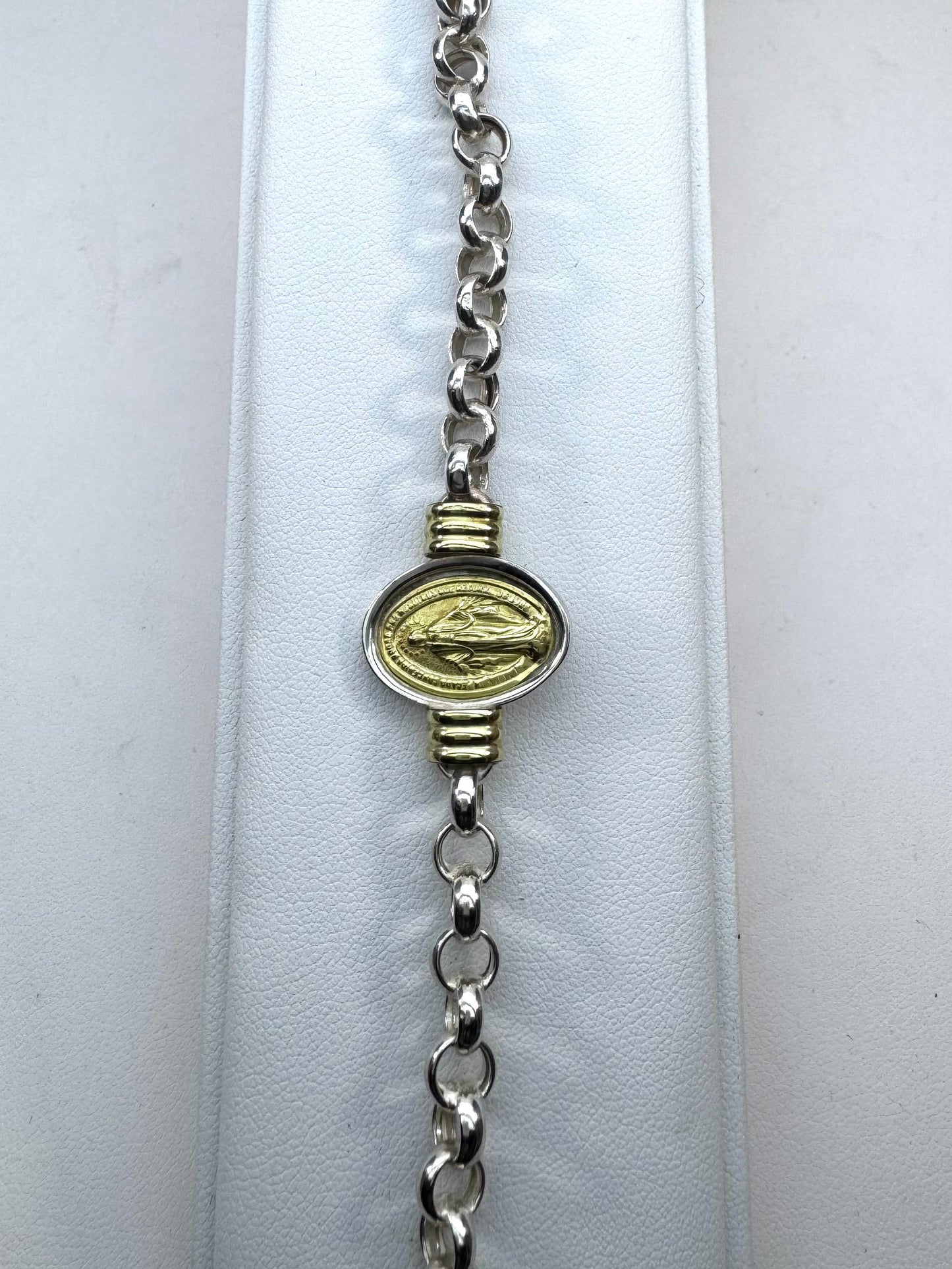 Pulsera de Plata y Oro | Virgen Milagrosa
