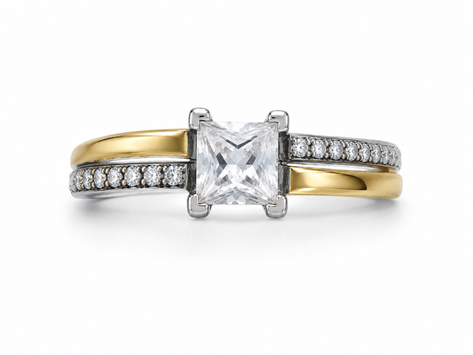 Anillo de Plata y Oro | Circonias