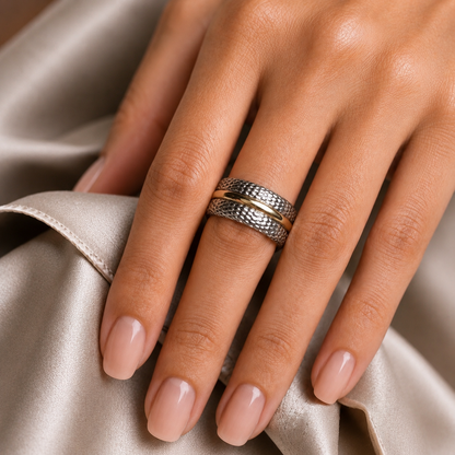 Anillo de Plata y Oro | Alianza en Oro