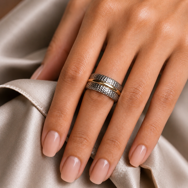 Anillo de Plata y Oro | Alianza en Oro
