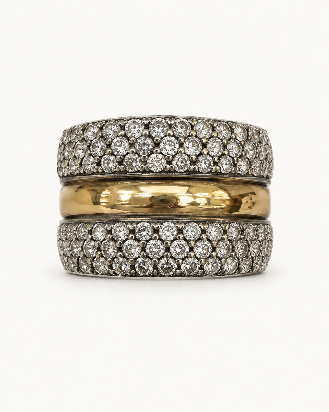 Anillo De plata y oro | Circonias