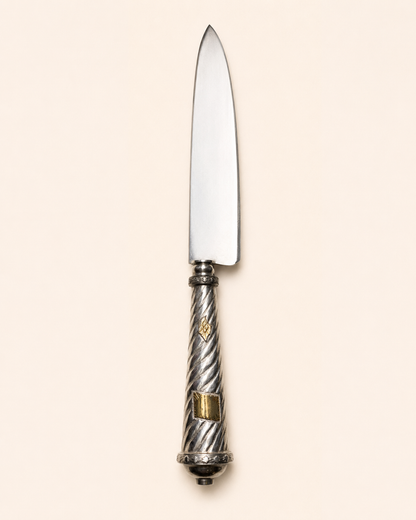 Cuchillo criollo de plata y oro| Hoja franz wenk solingen