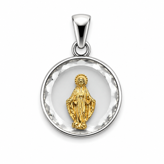 Dije De Plata Y Oro | Virgen Milagrosa