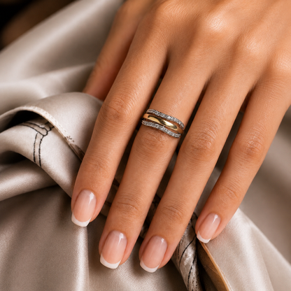 Anillo de Plata y Oro | Circonias