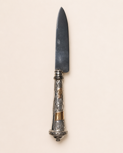 Cuchillo criollo de plata y oro | Hoja franz wenk solingen