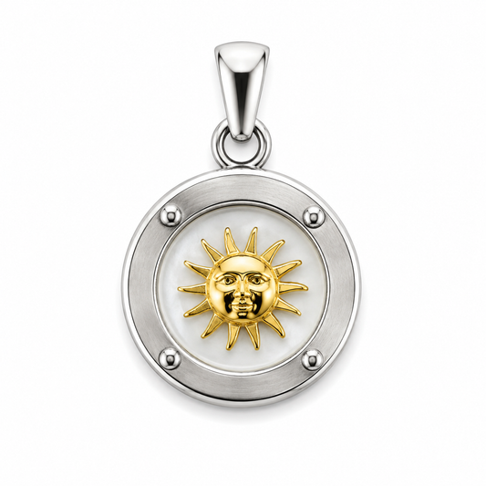 Dije De Plata Y Oro | Sol en Oro