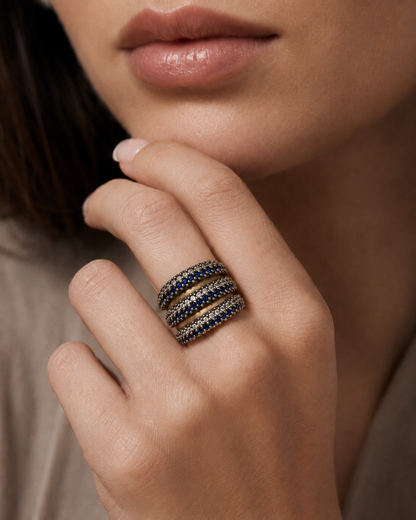 Anillo De plata y oro | Circonias