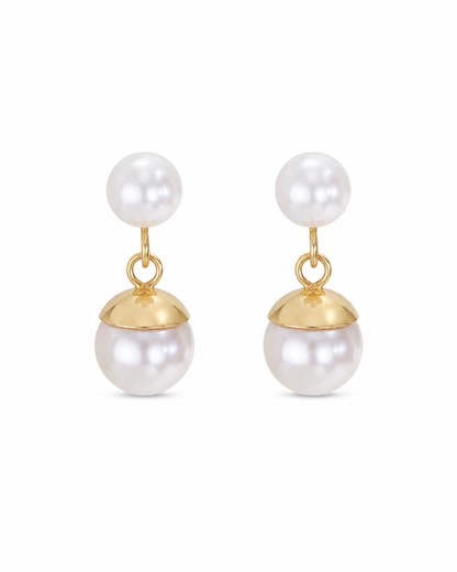 Caravanas de Oro 18 kilates | Perlas de Cultivo