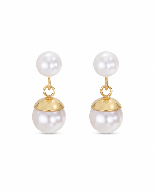 Caravanas de Oro 18 kilates | Perlas de Cultivo