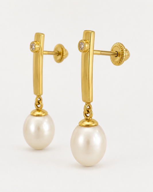 Caravanas de Oro 18 kilates | Perlas de Cultivo
