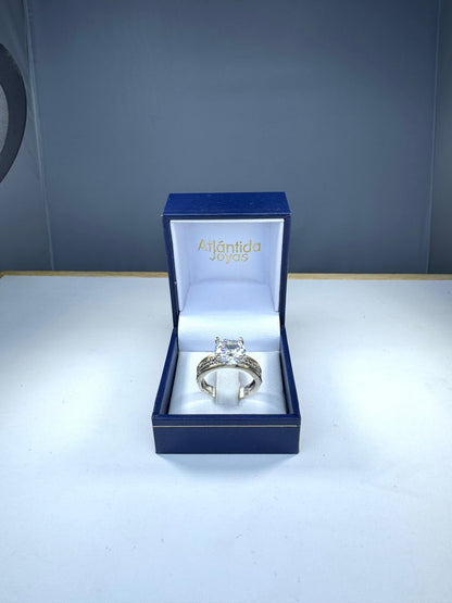 Anillo de Plata y Oro | Circonia