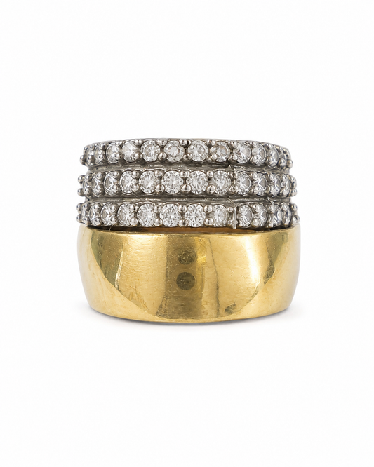 Anillo De plata y oro | Circonias