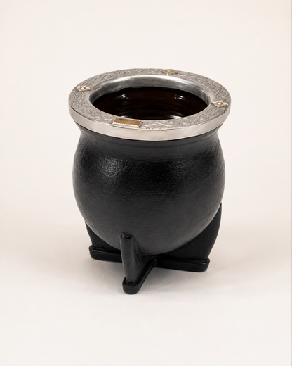 Mate Camionero de Cerámica | Plata y Oro