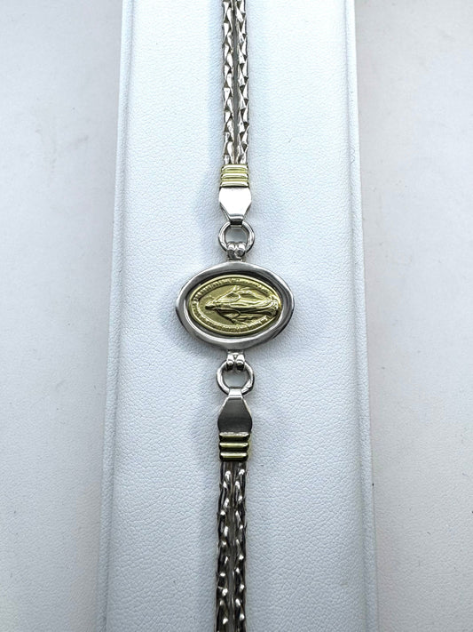 Pulsera de Plata y Oro | Virgen Milagrosa